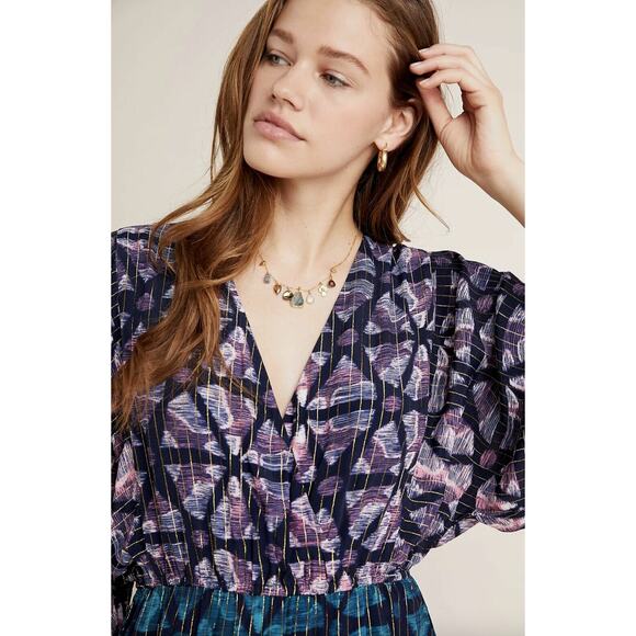 Anthropologie Bl-nk London Lisette Metallic Kimono Dress Size XS - Picture 5 of 14